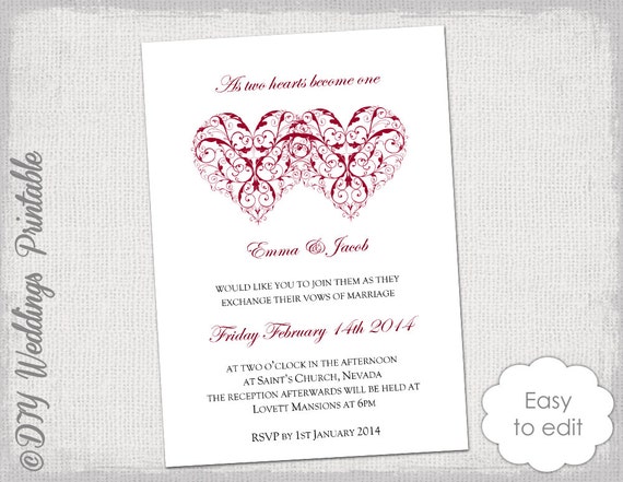 Heart Invitation Template 3