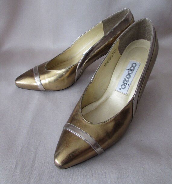 SALE Vintage Capezio Shoes in Gold Tone by maudesvintageware