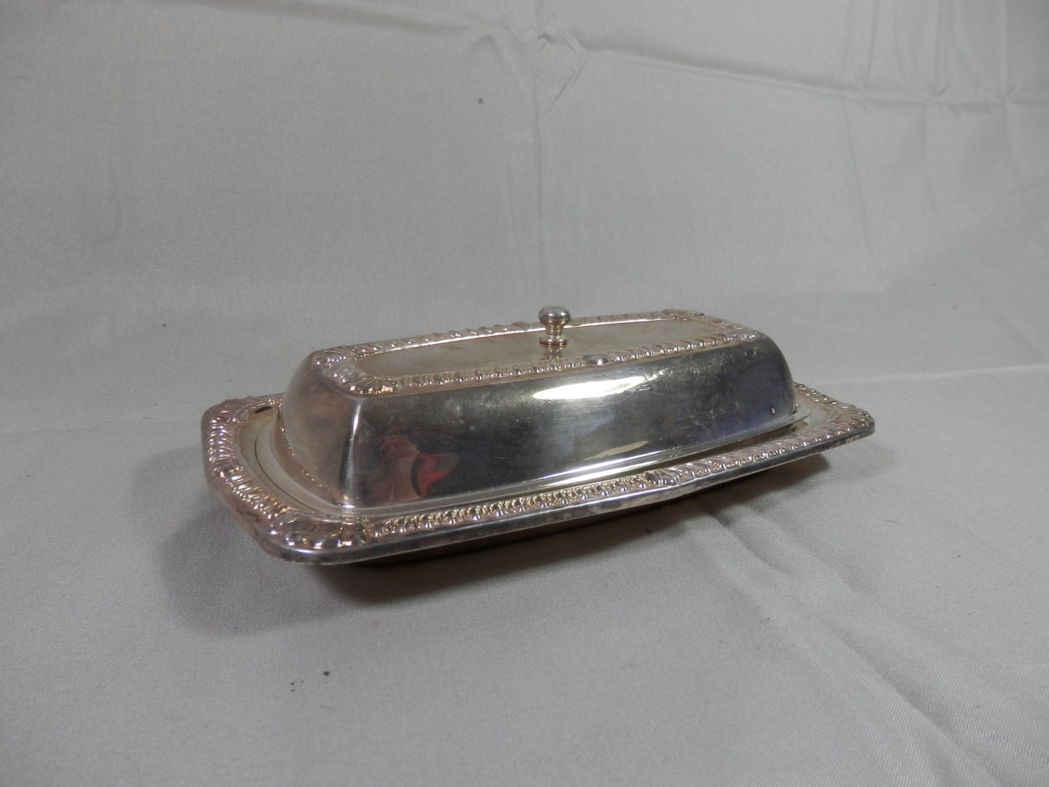 Vintage Butter Dish with Glass Insert Silver Plate Haute Juice