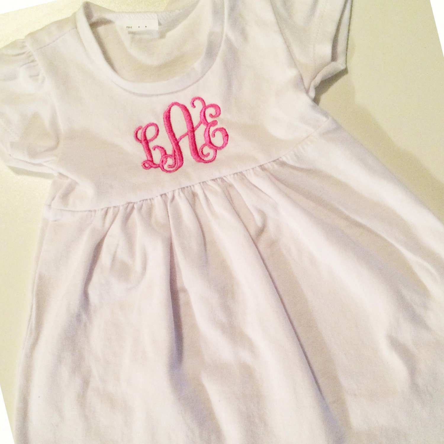 Monogrammed Baby Girl's White or Pink Spring by MonogramMeSC