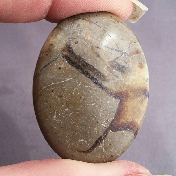 Rare Septarian Dragonstone Oval Pendant Bead 40mm Septarian