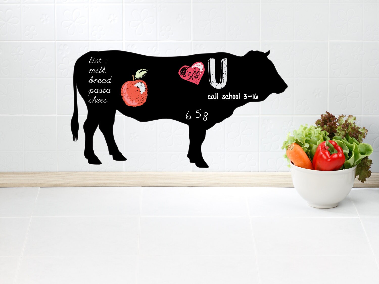 Removable Farm Animal Chalkboard Vinyl Wall Decal Sticker Pig