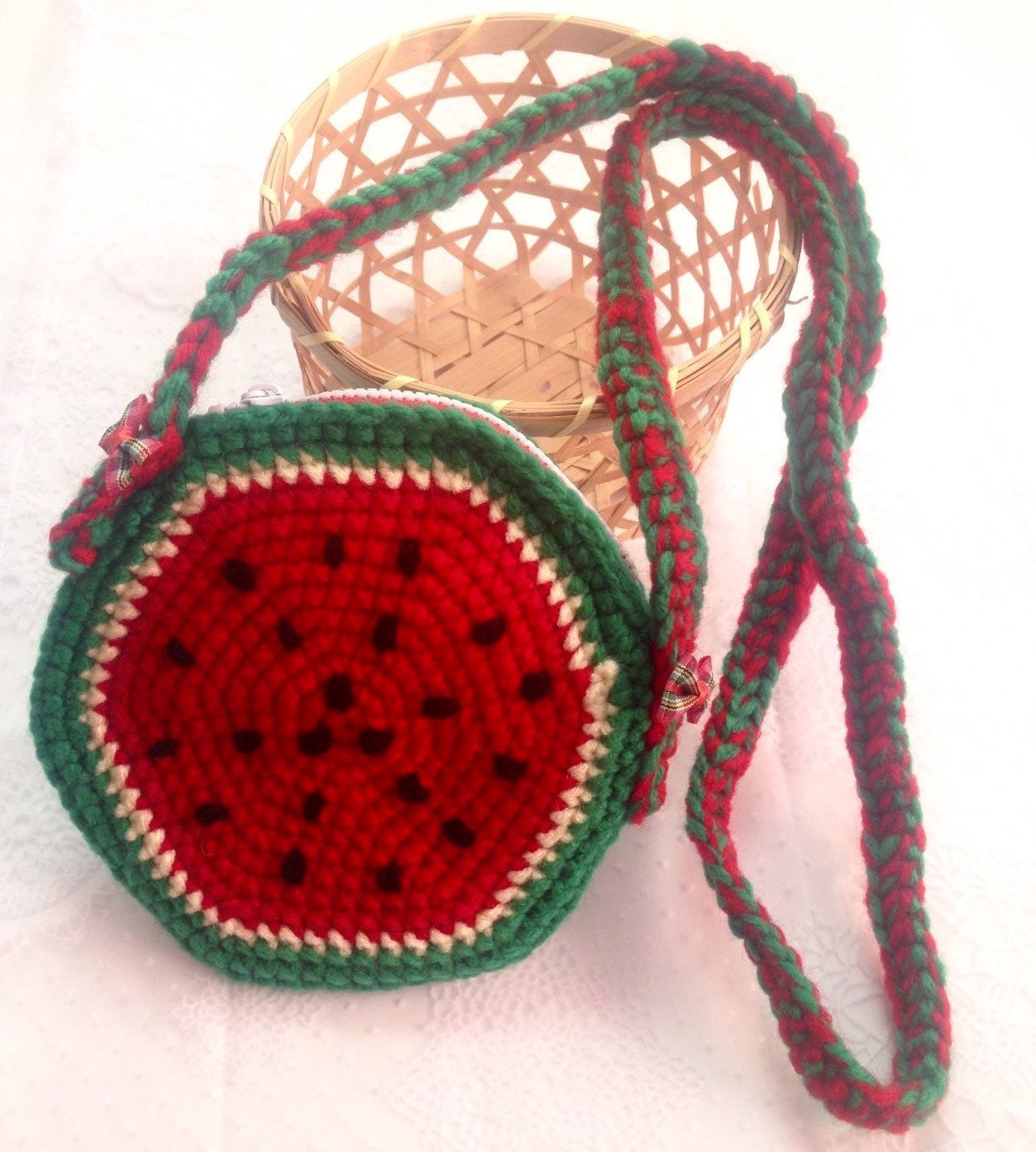 Clearance Sale Crochet Watermelon Bag Cross Body Bag Crochet