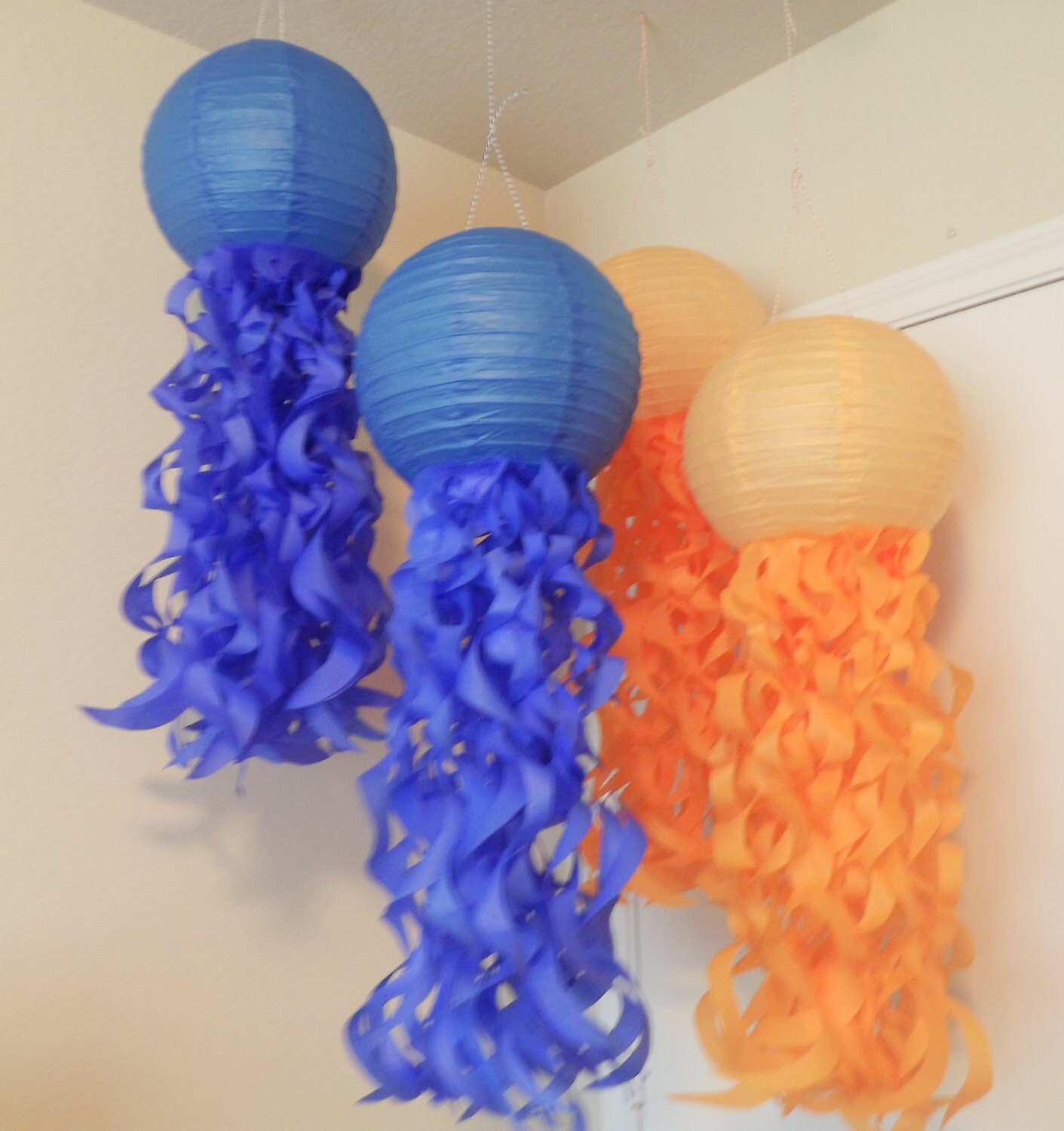 party fish for decorations Parties Jellyfish Paper Nursery Lanterns Mermaid decor