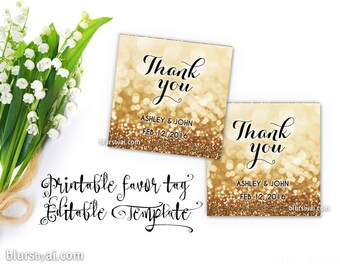 Printable BLANK escort cards or place cards. GOLD by blursbyaiShop