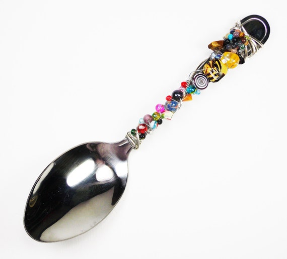 Beaded  utensils or  unique Accessory Utensil Hostess Spoon Unique Gift serving  Server Party