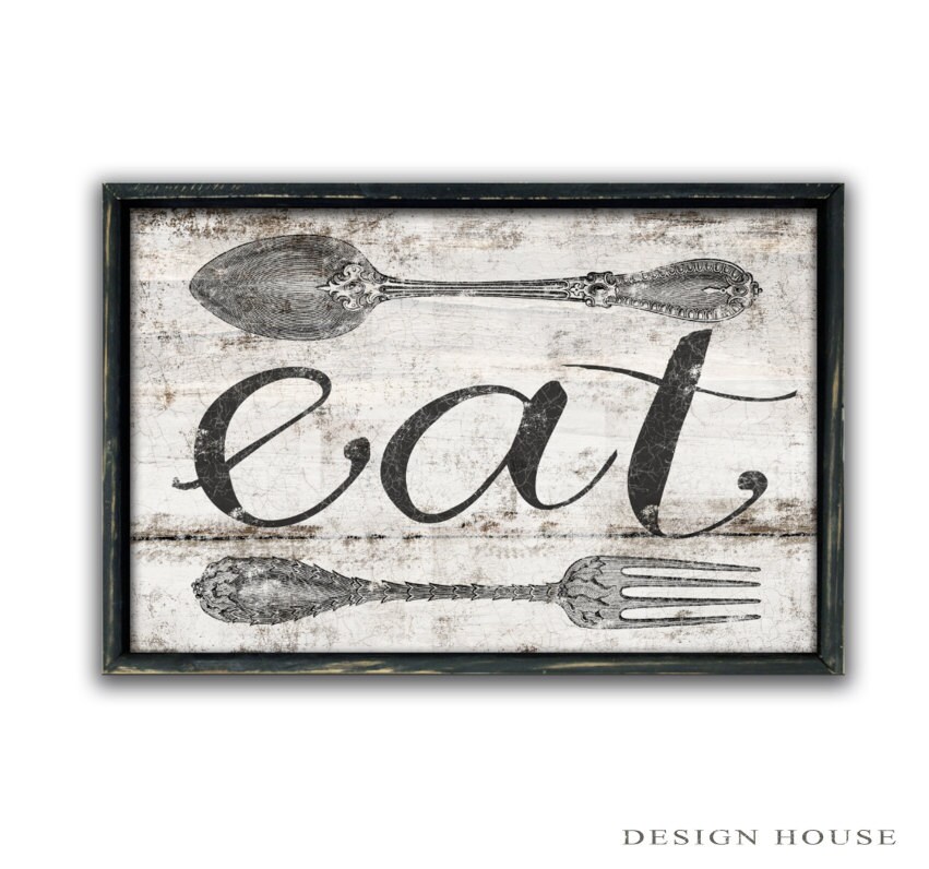 Eat sign kitchen sign eat wooden sign kitchen art kitchen wall