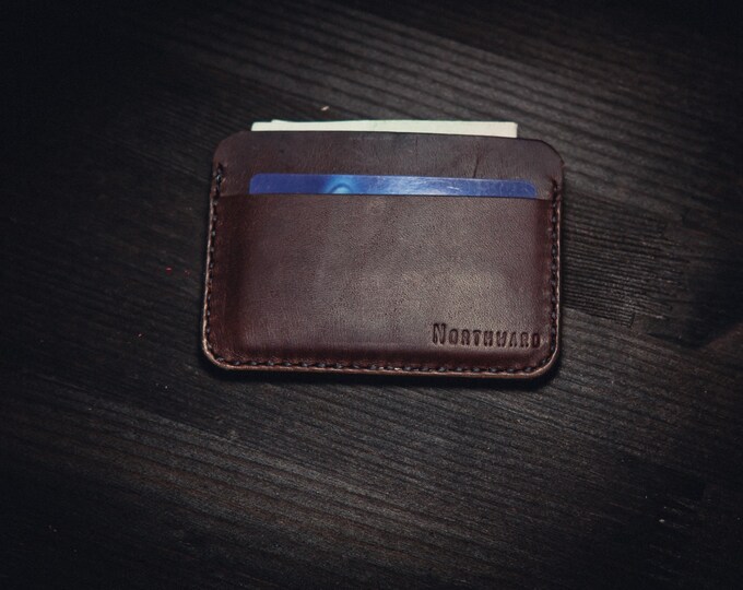 Horween Horsehide Chromexcel Leather Card holder/ Chromexcel Card Case/Leather Cardholder Wallet/Minimal Leather Wallet/