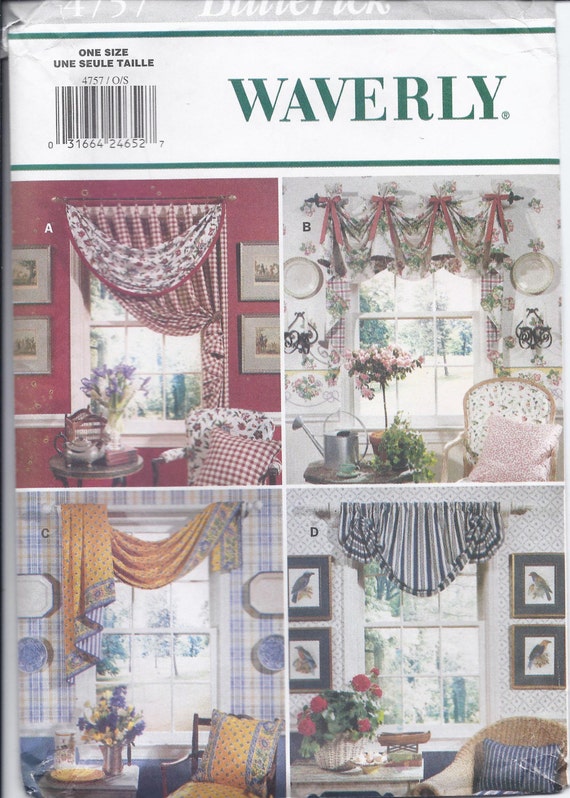Butterick Pattern 4757 Curtains and Window Toppers Swag