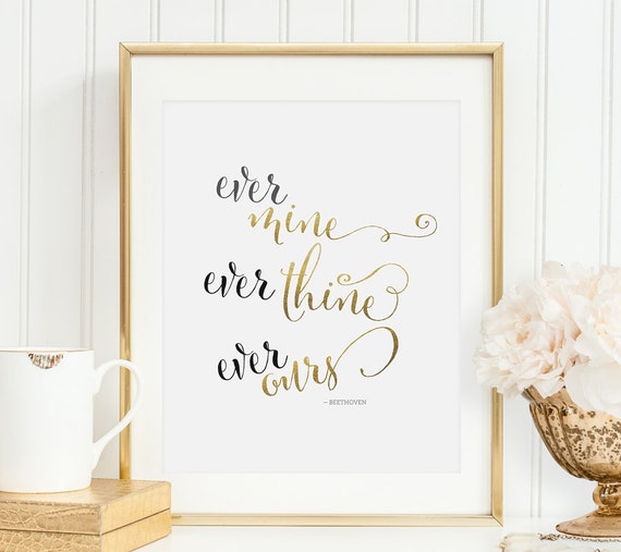 Love gold foil print. Beethoven ever mine by SimplySleekDesigns