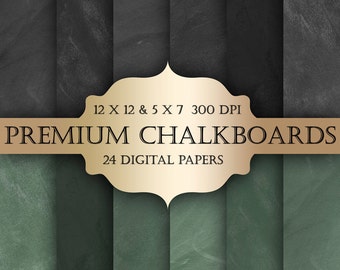 Premium Chalkboard Digital Paper Pack - chalkboard blackboard pattern backgrounds for scrapbooking, wedding invitations, bridal/baby shower