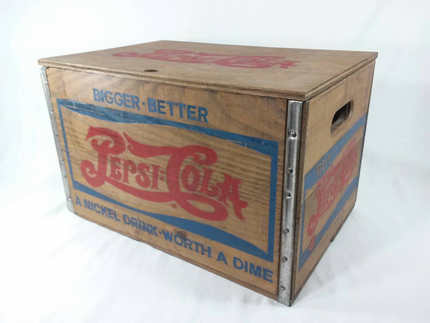 vintage pepsi cola checkerboard wood crate with bottle cap vintage pepsi cola checkerboard wood crate with bottle cap
