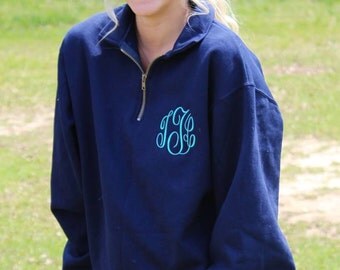Monogram Quarter Zip Jackets, Monogrammed jacket, Personalized, School, Sports, Warm, Jacket, Pullover
