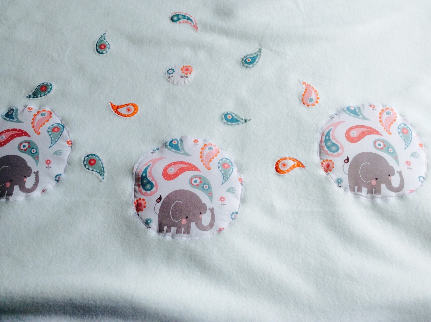 Fleece baby blanket Baby elephant blanket stroller by DunnCrafting