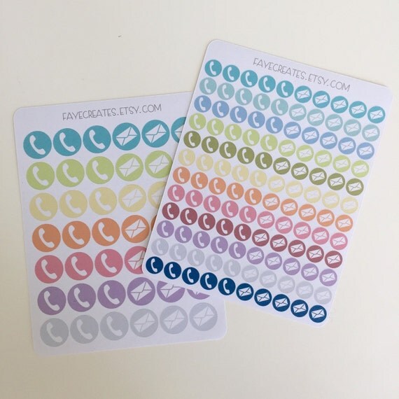Call & Email stickers for Day Designer and other planners