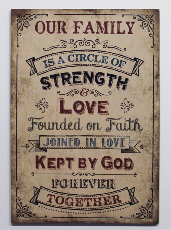 Items similar to Our Family is a circle of strength and love, Founded