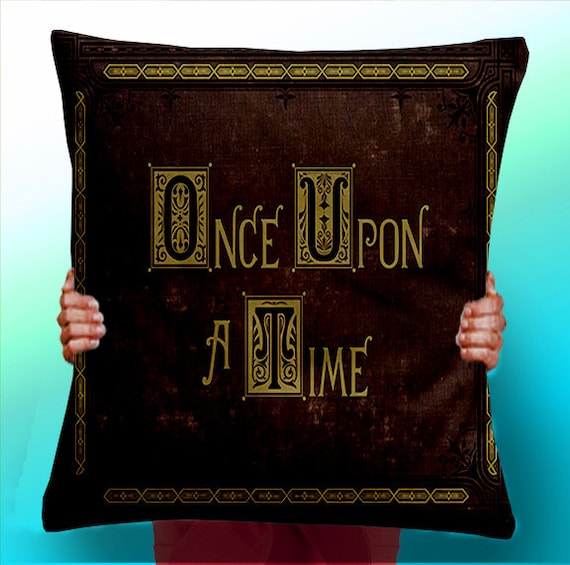 Once Upon a Time story Book - Cushion / Pillow Cover /typographic pillow typographic Panel / Fabric
