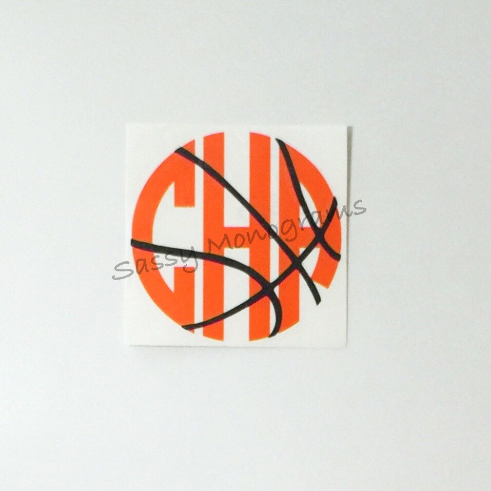 Basketball Stitch Personalized Monogramed Vinyl Decal