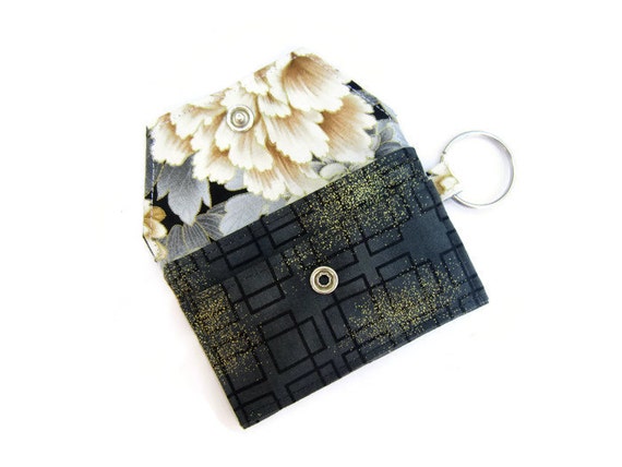 Mini key chain wallet/ simple ID Key chain pouch/ by HeartStreet