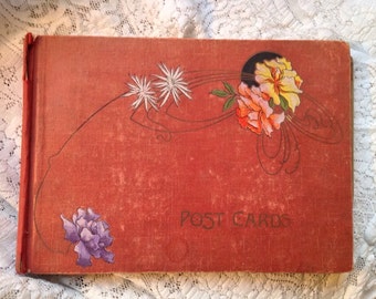 Antique Turn of Century Post Card Album Art Nouveau