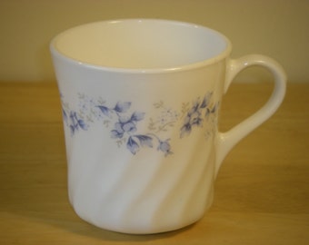 Corelle by Corning 'Blue Fleur' Cup or Mug, 3-1/4" Diameter x 3-1/2" Tall