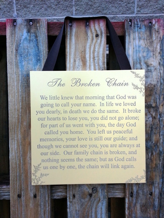 The Broken Chain Memorial 10x10 plaque by CedarSpringsCS on Etsy