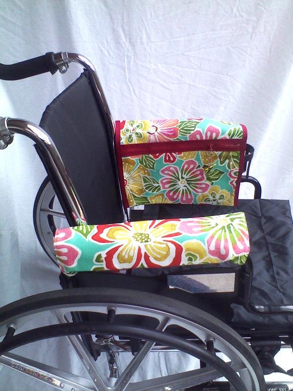 Wheelchair Armrest Pouch/Bag or Walkerlined zippered pocket