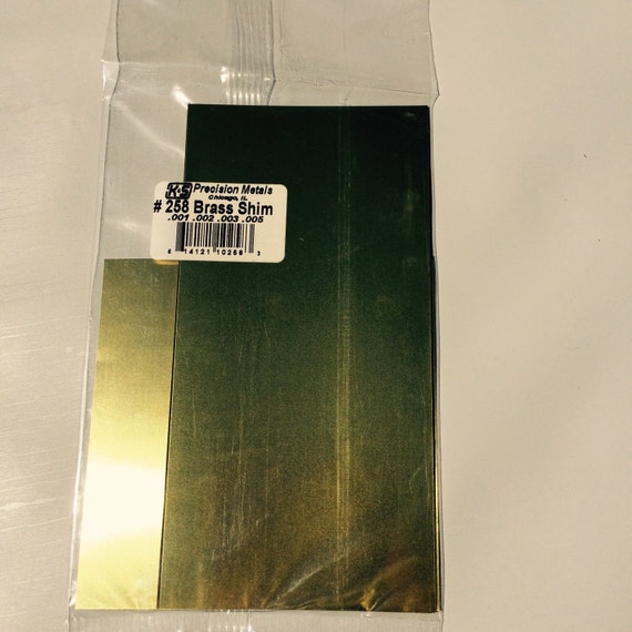 ON SALE 4 packBrass sheet shims Stock 258 .001 by LarissaMadeThis