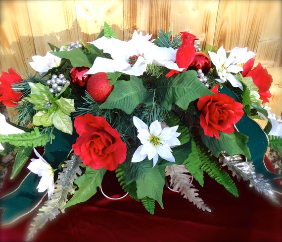 Headstone+Floral+Arrangements Headstone Floral Saddle Arrangement "Forever in My Heart" - Cemetery ...