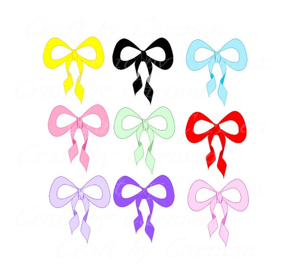 Bows clip art cute bows bow digital art scrapbook by CraftbyCarmen