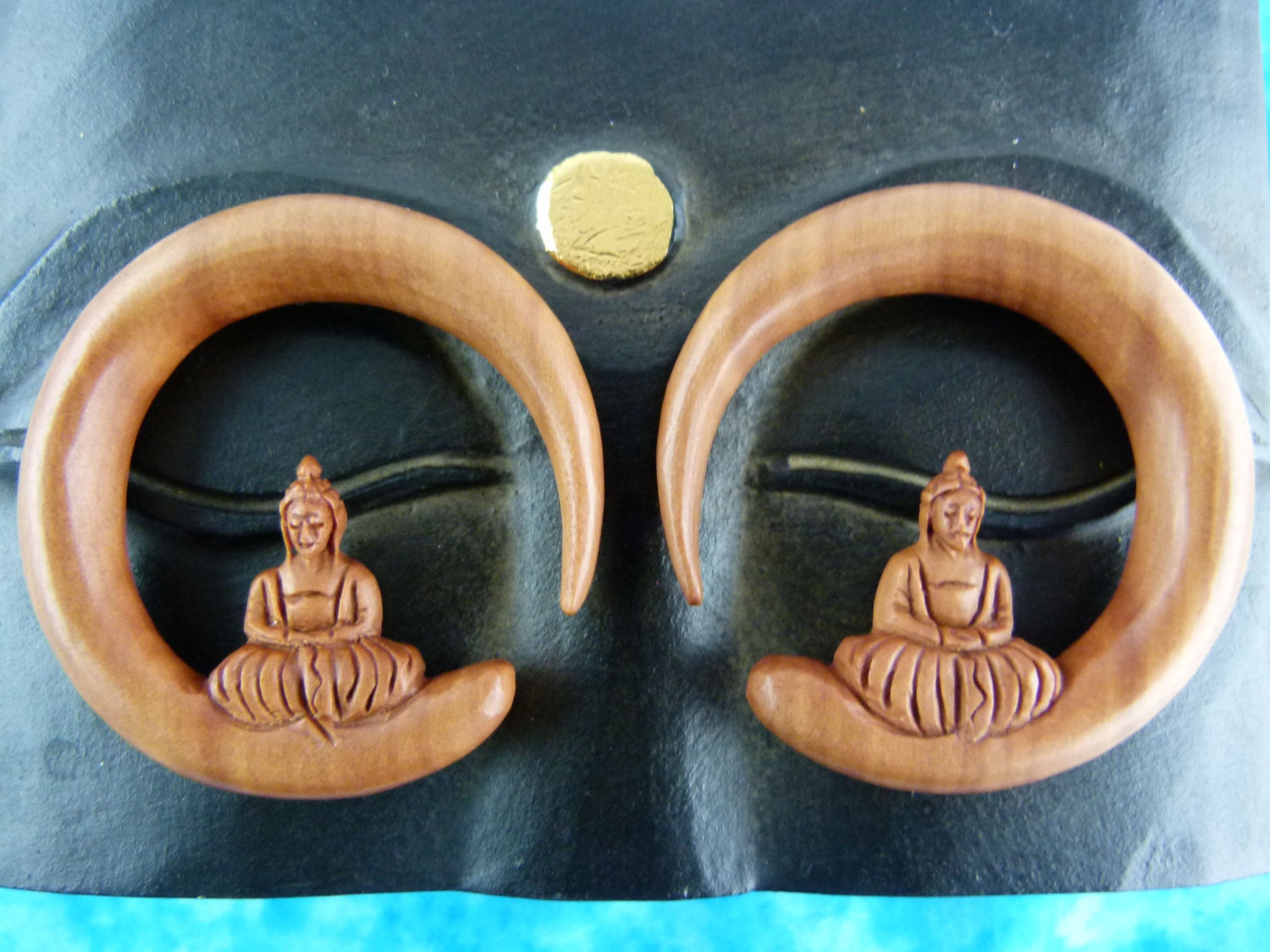 Buddha Earring Stretchers 13mm Half Inch Buddha Meditating