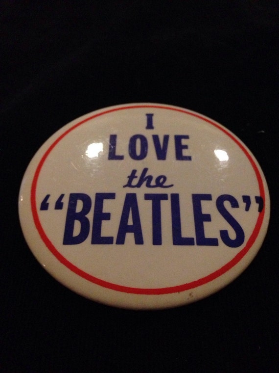 Rare Beatles i love the beatles button pin by RockcityB on Etsy