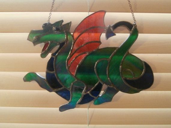 Ornamental: glass suncatcher  - ©Dragon - from original design, hand cut, foiled and soldered