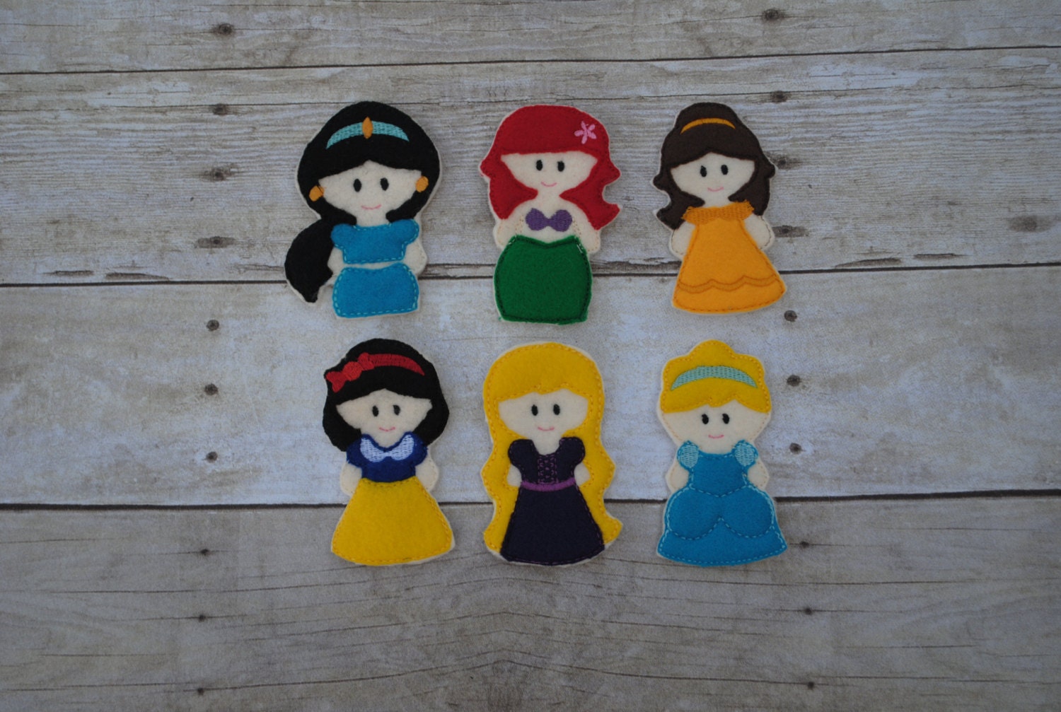 Princess Finger Puppets Ariel Jasmine Belle by CuteLittlePeas