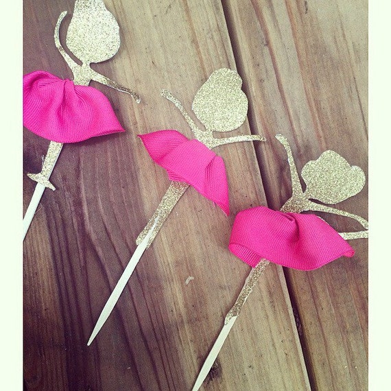 Items similar to Ballerina Cupcake Toppers on Etsy