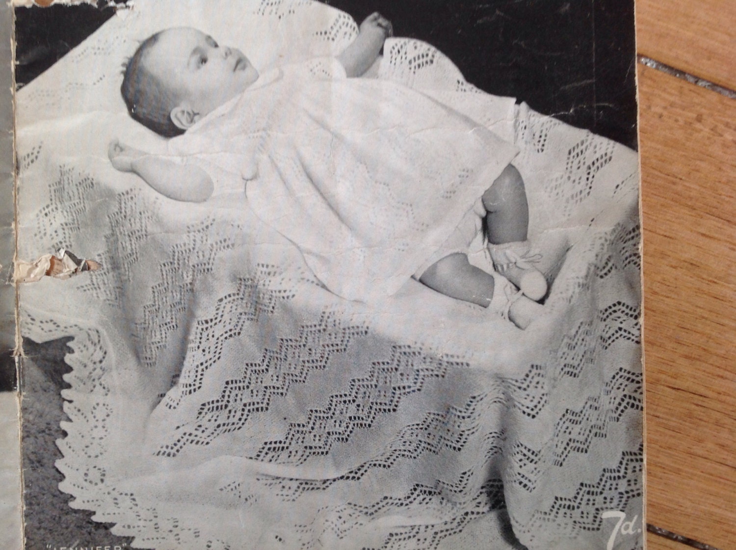 Vintage knitting pattern baby shawl
