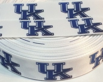 University of Kentucky 7/8" Grosgrain Ribbon - 5 Yards, NCAA Basketball