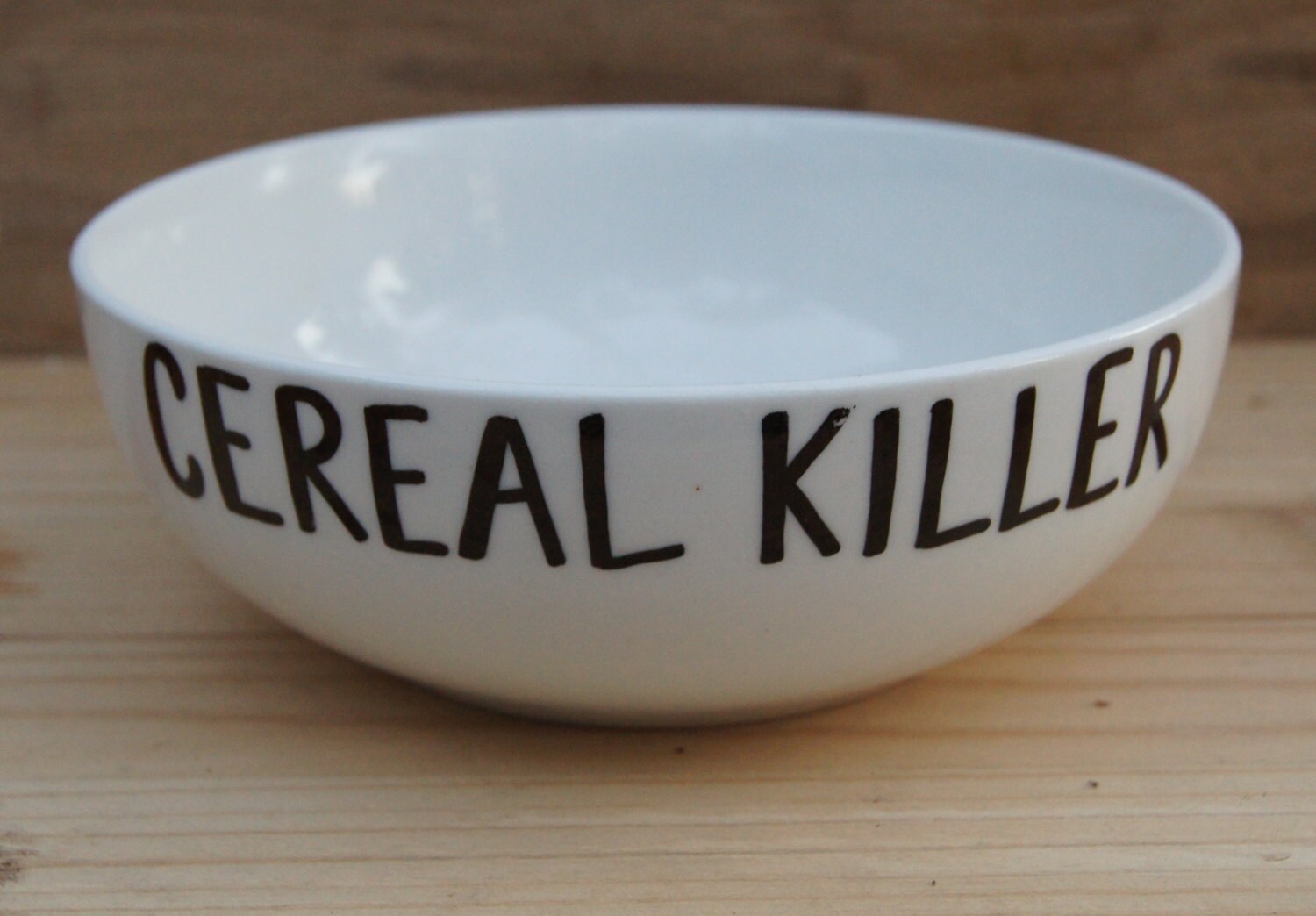 Cereal Killer Bowl Funny Bowl Hand Painted by cottonberrydesigns