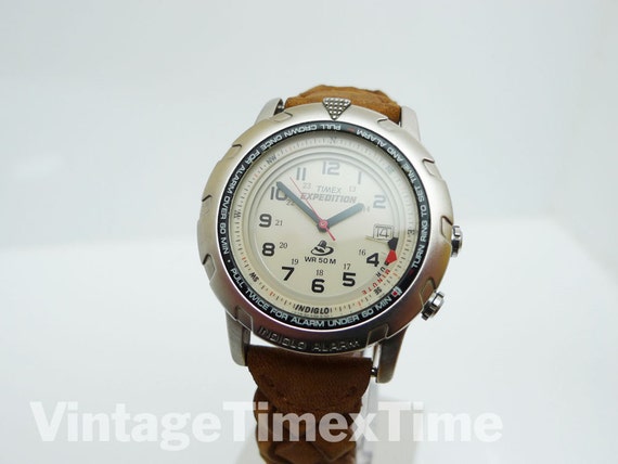 Timex Expedition Indiglo Alarm Mens Watch 1990 Quartz Movement
