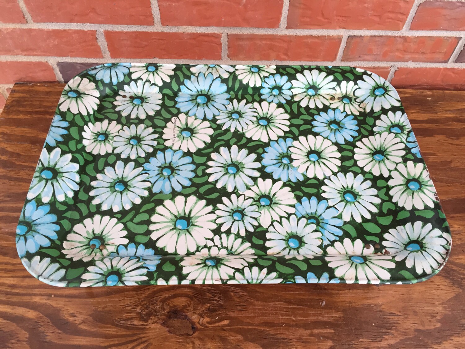 Vintage Flowered Lap Metal Lap TV Tray