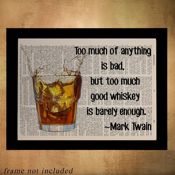 Whiskey Art Bourbon Dictionary Art Print Bourbon Mark Twain