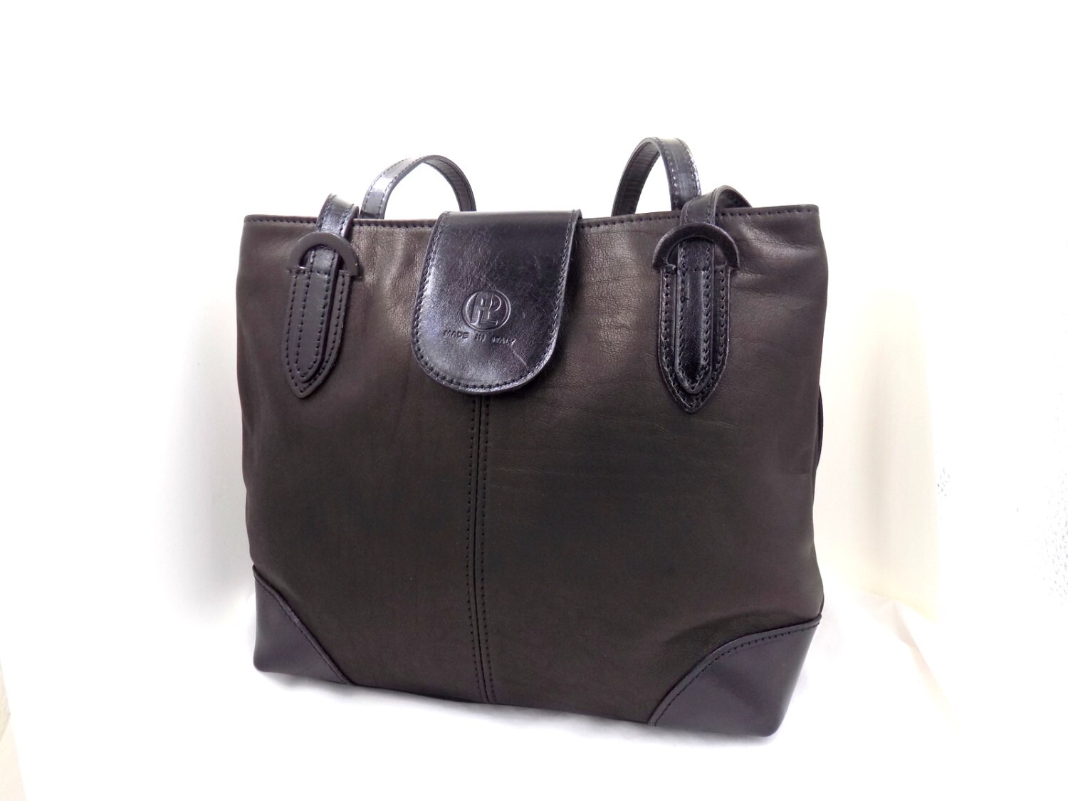 Ladies Italian Leather Handbags in Black by by ThePremiumLeatherCo