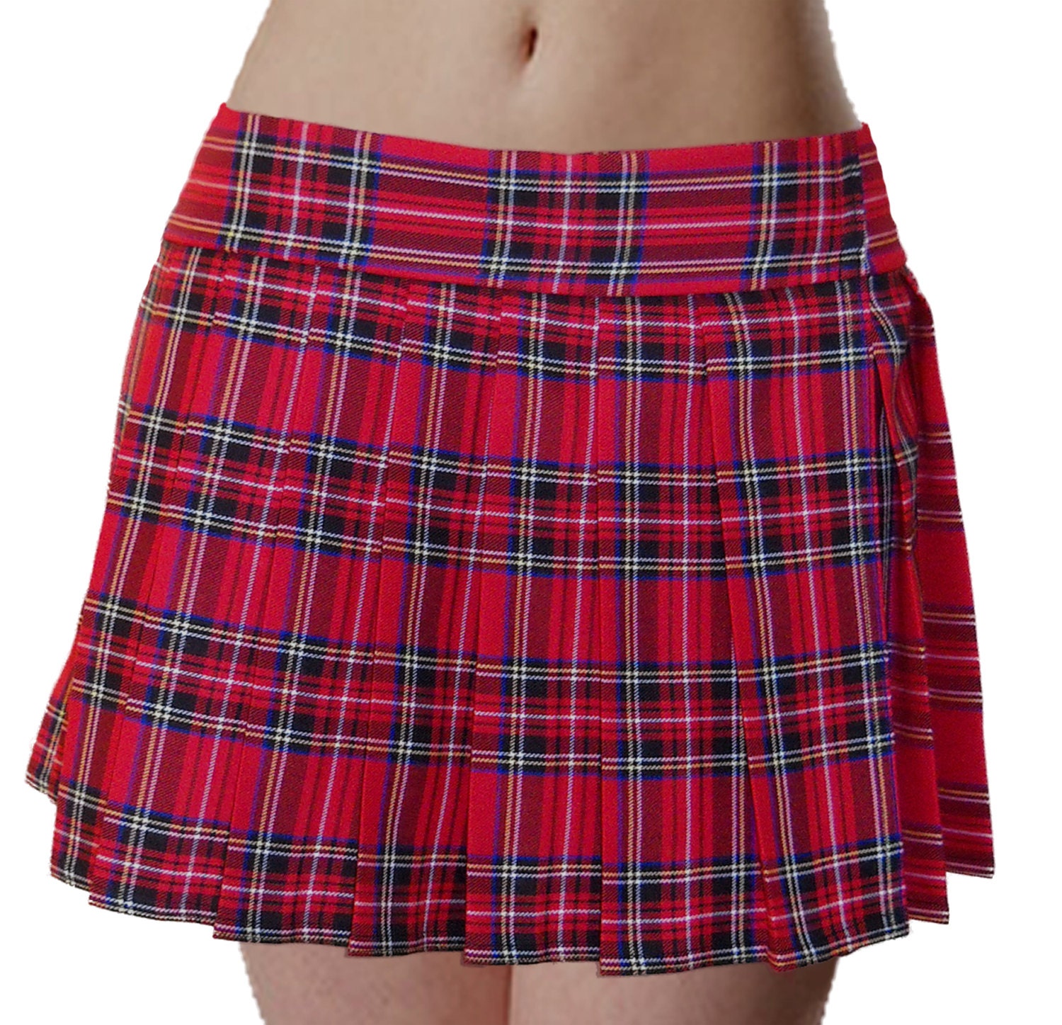 Plus Size Red Tartan Stewart School Girl Plaid Skirts