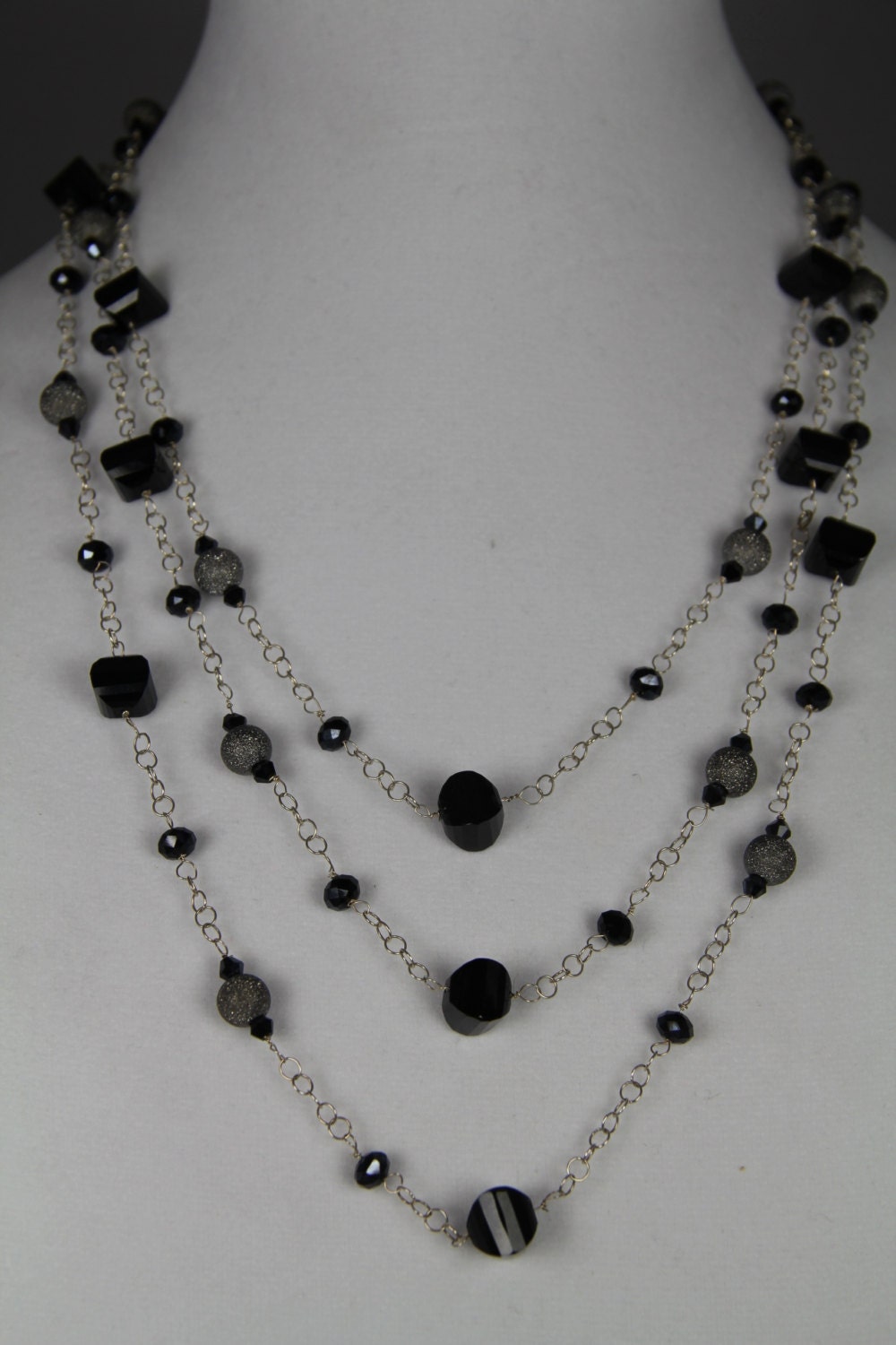 Black Onyx Necklace by TheILoveJewelryClub on Etsy