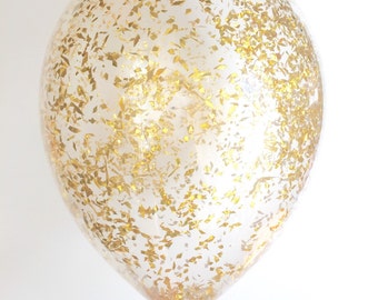 Gold Confetti Balloons Set of 3 Confetti filled Balloons | Gold Glam Confetti Balloons | FREE SHIPPING