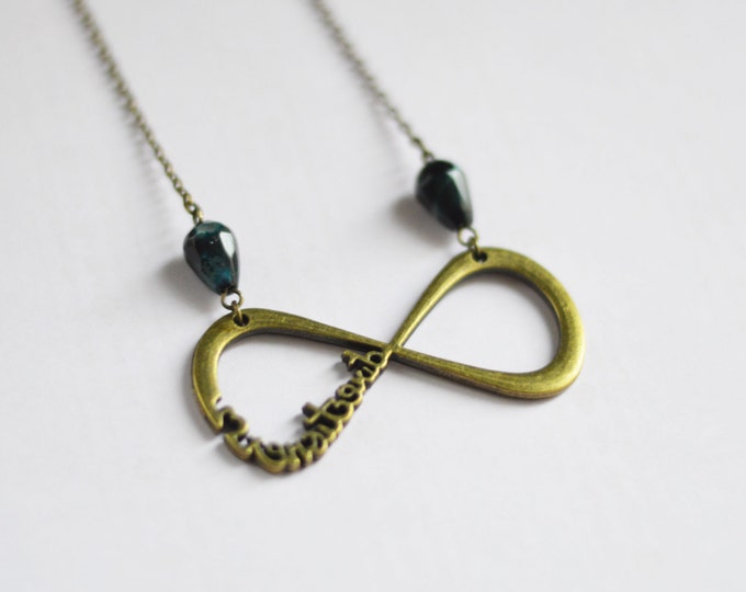 Infinite Love // Necklace metal brass with beads natural agate // 2015 Best Trends // Fashion, Style // Love