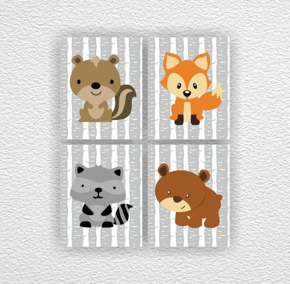 Forest animals Woodland Nursery Art Forest by myfavoritedecor