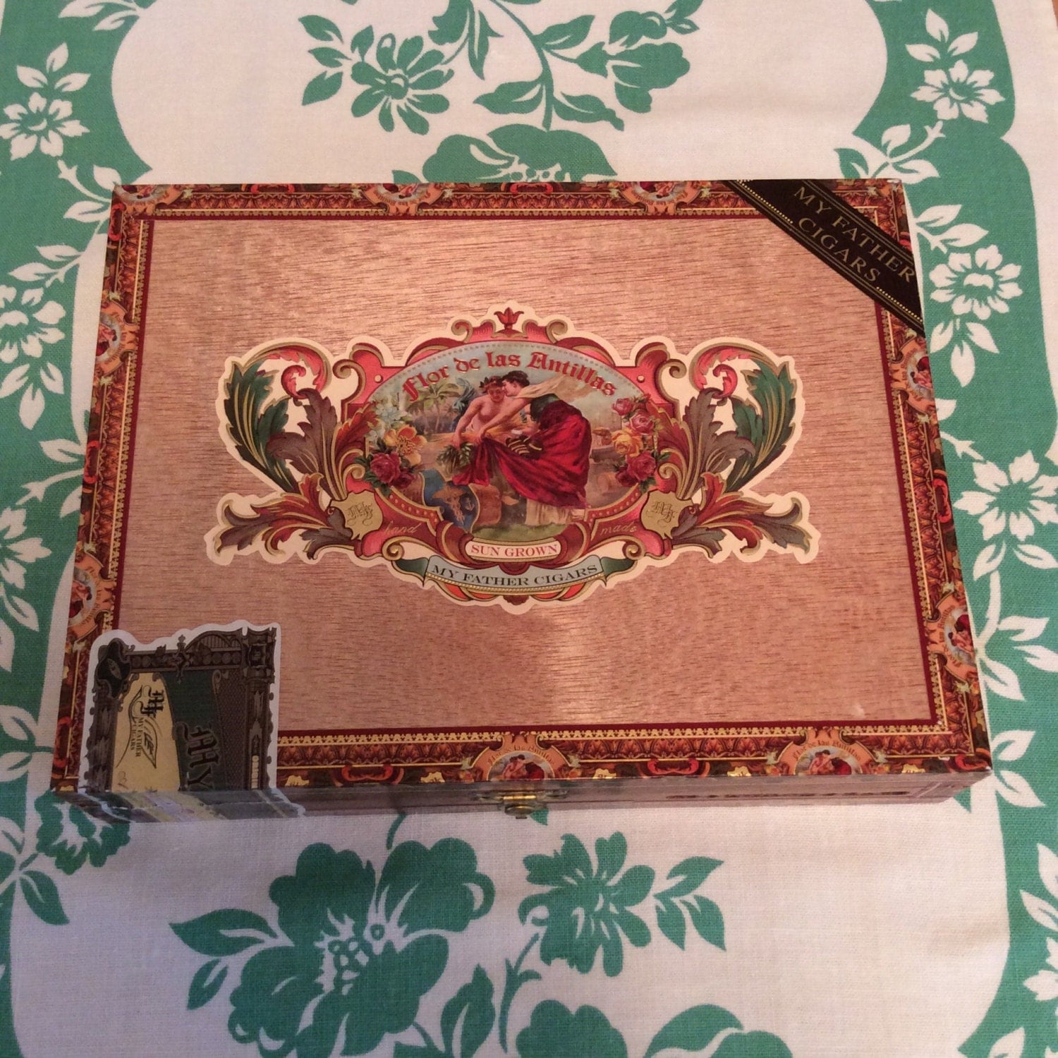 Decorated wooden cigar box by MontanaSuz on Etsy