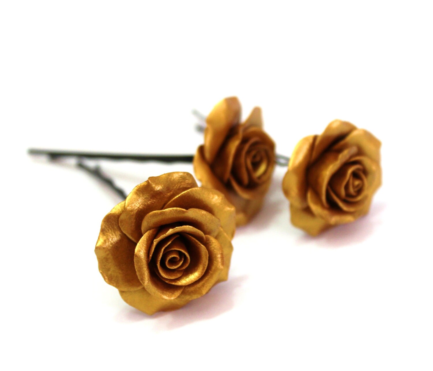 Gold flower clips Golden clips Bridal hair clips Wedding Gold flower clips Golden clips Bridal hair clips Wedding