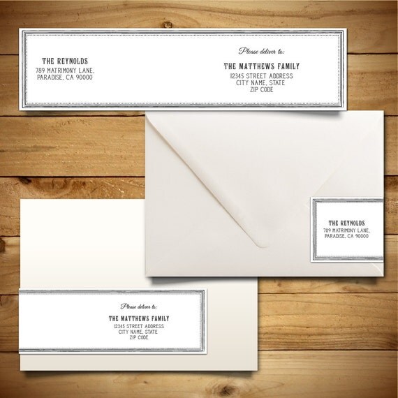 Printable Wrap-Around Address Label Template for A7 Envelopes
